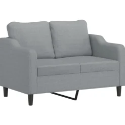 vidaXL Juego de sofás con cojines 4 piezas tela Gris claro Hot