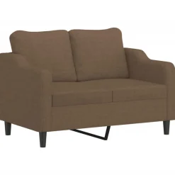 vidaXL Juego de sofás con cojines 3 piezas tela marrón Marrón Outlet