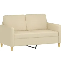 vidaXL Juego de sofás con cojines 2 piezas tela Crema Clearance