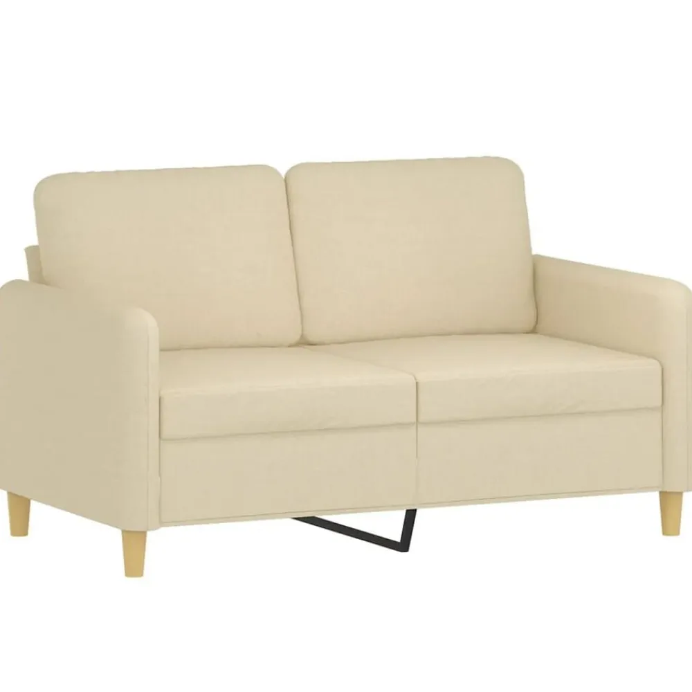 vidaXL Juego de sofás con cojines 2 piezas tela Crema Clearance