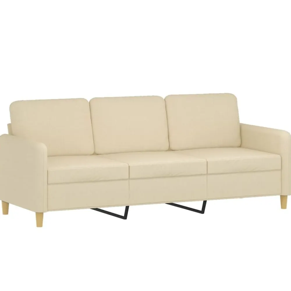 vidaXL Juego de sofás con cojines 2 piezas tela Crema Clearance
