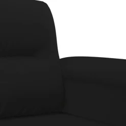 vidaXL Juego de sofás con cojines 3 piezas tela microfibra Negro Sale