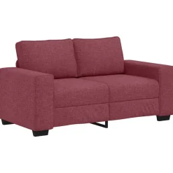 vidaXL Juego de sofás con cojines 2 piezas tela rojo tinto Rojo vino tinto New