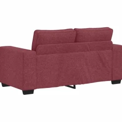 vidaXL Juego de sofás con cojines 2 piezas tela rojo tinto Rojo vino tinto New