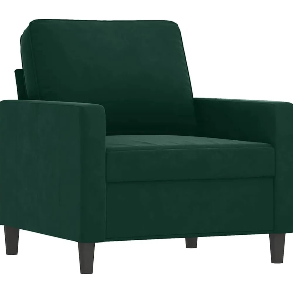 vidaXL Juego de sofás con cojines 3 piezas terciopelo Verde oscuro Online