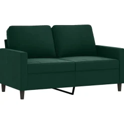 vidaXL Juego de sofás con cojines 3 piezas terciopelo Verde oscuro Online