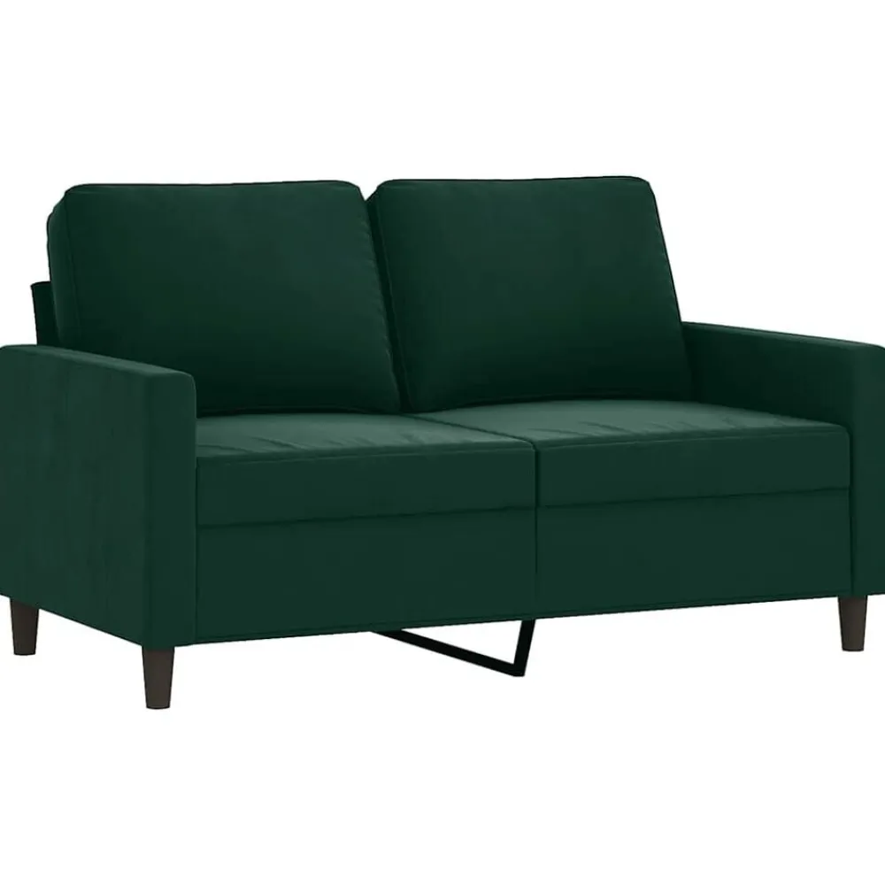 vidaXL Juego de sofás con cojines 3 piezas terciopelo Verde oscuro Online