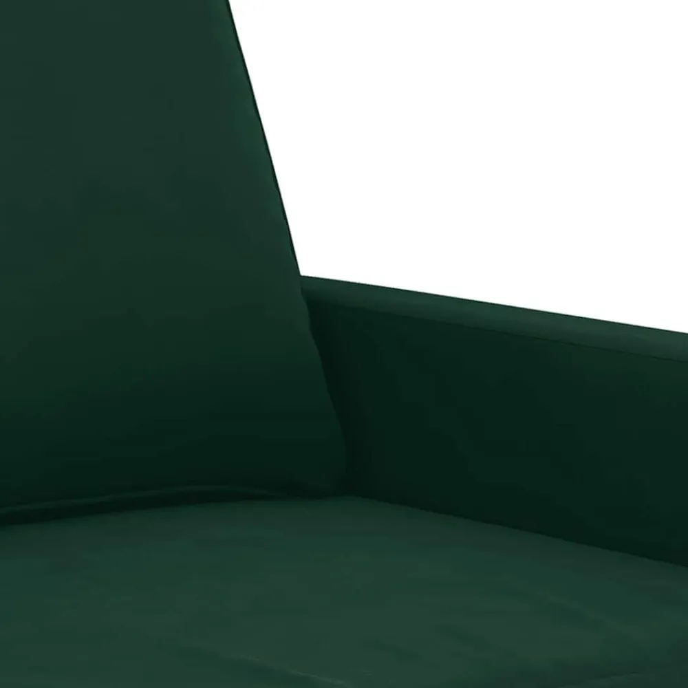 vidaXL Juego de sofás con cojines 3 piezas terciopelo Verde oscuro Online
