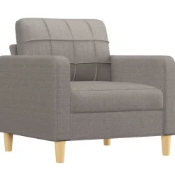 vidaXL Sofás-Juego de sofás con cojines 3 piezas tela gris taupe