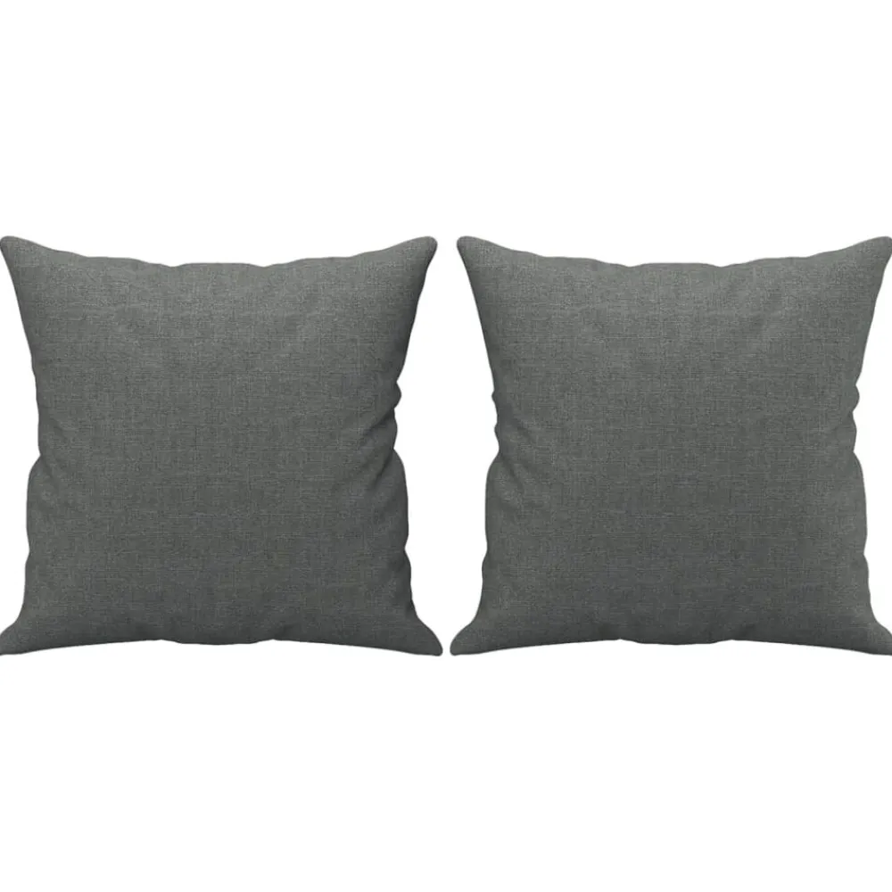 vidaXL Juego de sofás con cojines 3 piezas tela Gris oscuro Discount