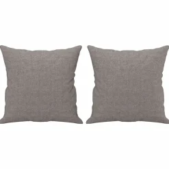 vidaXL Juego de sofás con cojines 3 piezas tela gris taupe Taupé Best