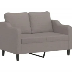 vidaXL Juego de sofás con cojines 2 piezas tela gris taupe Taupé New