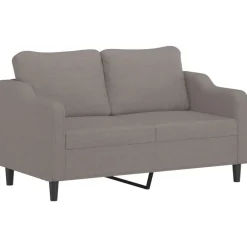 vidaXL Juego de sofás con cojines 2 piezas tela gris taupe Taupé New