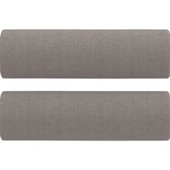 vidaXL Juego de sofás con cojines 2 piezas tela gris taupe Taupé New