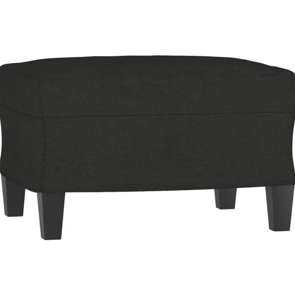 vidaXL Juego de sofás con cojines 3 piezas tela Negro Clearance