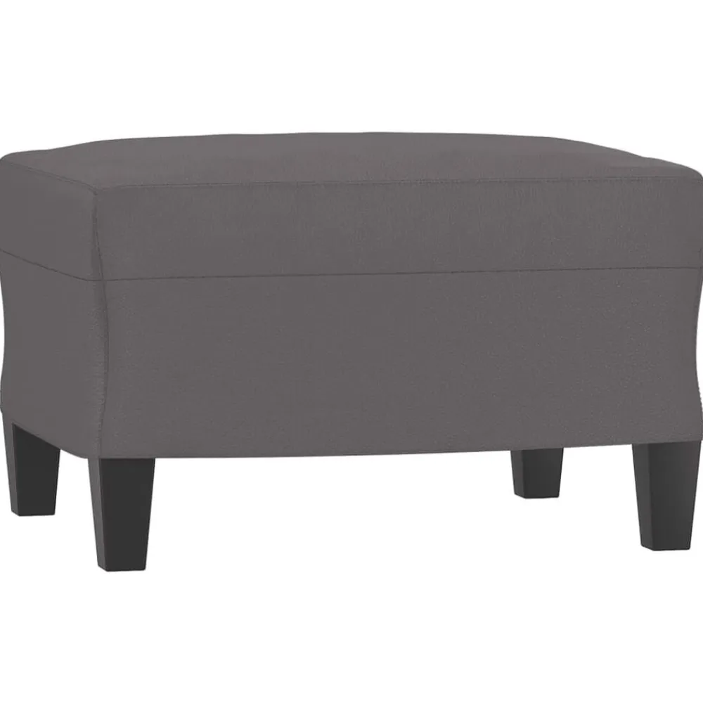 vidaXL Juego de sofás con cojines 4 piezas cuero sintético Gris Outlet