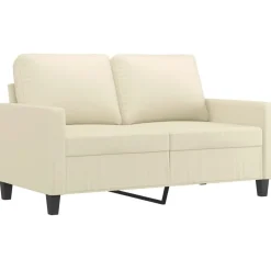 vidaXL Juego de sofás con cojines 2 piezas cuero sintético Crema Best