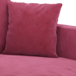 vidaXL Juego de sofás con cojines 3 piezas terciopelo rojo tinto Rojo vino tinto Discount