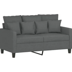vidaXL Juego de sofás con cojines 3 piezas tela Gris oscuro Clearance