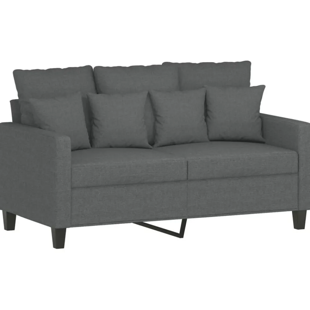 vidaXL Juego de sofás con cojines 3 piezas tela Gris oscuro Clearance