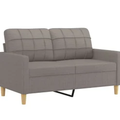 vidaXL Sofás-Juego de sofás con cojines 2 piezas tela gris taupe
