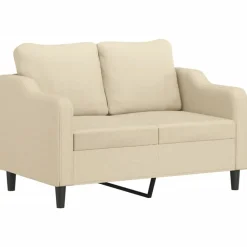 vidaXL Juego de sofás con cojines 3 piezas tela Crema Discount