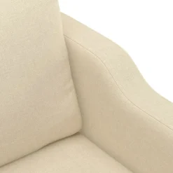 vidaXL Juego de sofás con cojines 3 piezas tela Crema Discount