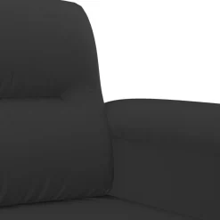 vidaXL Juego de sofás con cojines 2 piezas tela microfibra Negro Outlet