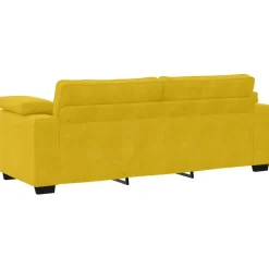 vidaXL Juego de sofás con cojines 3 piezas terciopelo Amarillo Hot
