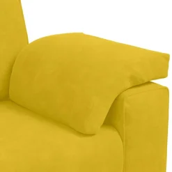 vidaXL Juego de sofás con cojines 3 piezas terciopelo Amarillo Hot
