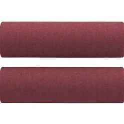 vidaXL Sofás-Juego de sofás con cojines 2 piezas tela rojo tinto