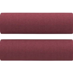 vidaXL Sofás-Juego de sofás con cojines 3 piezas tela rojo tinto