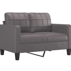 vidaXL Juego de sofás con cojines 3 piezas cuero sintético Gris Hot