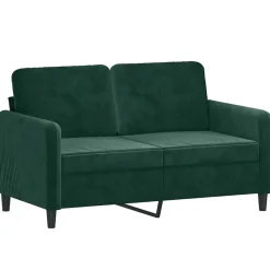 vidaXL Juego de sofás con cojines 2 piezas terciopelo Verde oscuro Hot