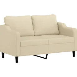 vidaXL Juego de sofás con cojines 3 piezas tela Crema New