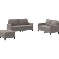 vidaXL Juego de sofás con cojines 3 piezas tela gris taupe Taupé Sale