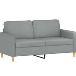 vidaXL Juego de sofás con cojines 3 piezas tela Gris claro Clearance