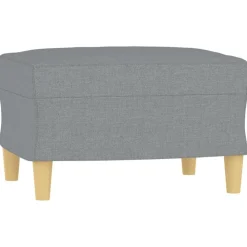 vidaXL Juego de sofás con cojines 3 piezas tela Gris claro Clearance