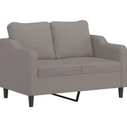 vidaXL Sofás-Juego de sofás con cojines 3 piezas tela gris taupe