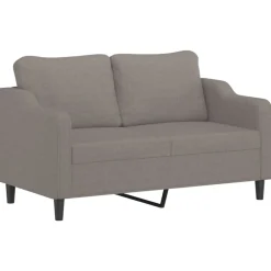 vidaXL Sofás-Juego de sofás con cojines 3 piezas tela gris taupe