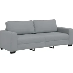 vidaXL Juego de sofás con cojines 2 piezas tela Gris claro Sale