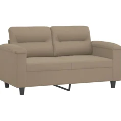 vidaXL Juego de sofás con cojines 3 piezas tela microfibra gris taupe Taupé
