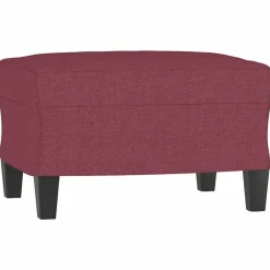 vidaXL Sofás-Juego de sofás con cojines 3 piezas tela rojo tinto