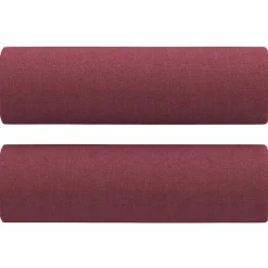 vidaXL Sofás-Juego de sofás con cojines 3 piezas tela rojo tinto
