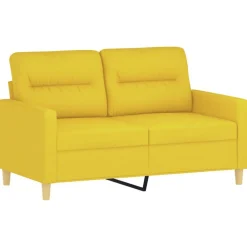 vidaXL Juego de sofás con cojines 2 piezas tela Amarillo claro Hot