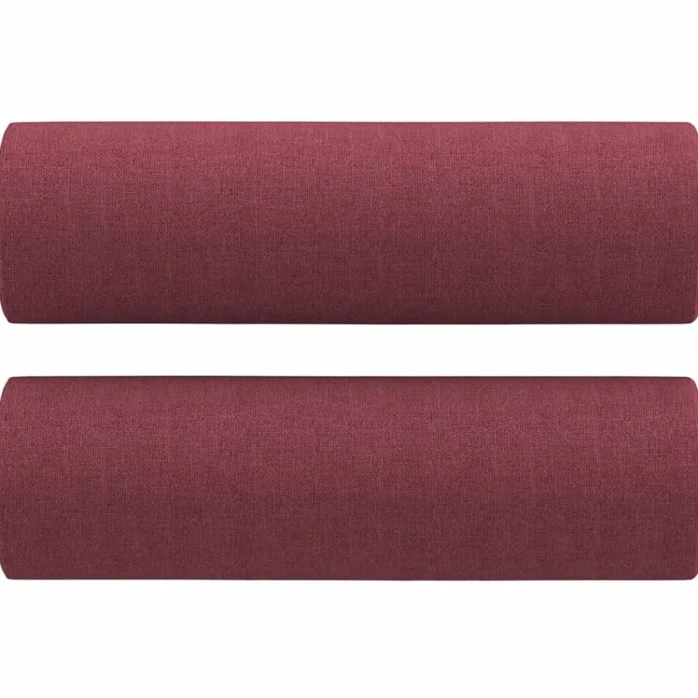 vidaXL Juego de sofás con cojines 3 piezas tela rojo tinto Rojo vino tinto Best