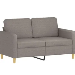 vidaXL Juego de sofás con cojines 3 piezas tela gris taupe Taupé Discount