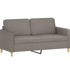 vidaXL Juego de sofás con cojines 3 piezas tela gris taupe Taupé Discount