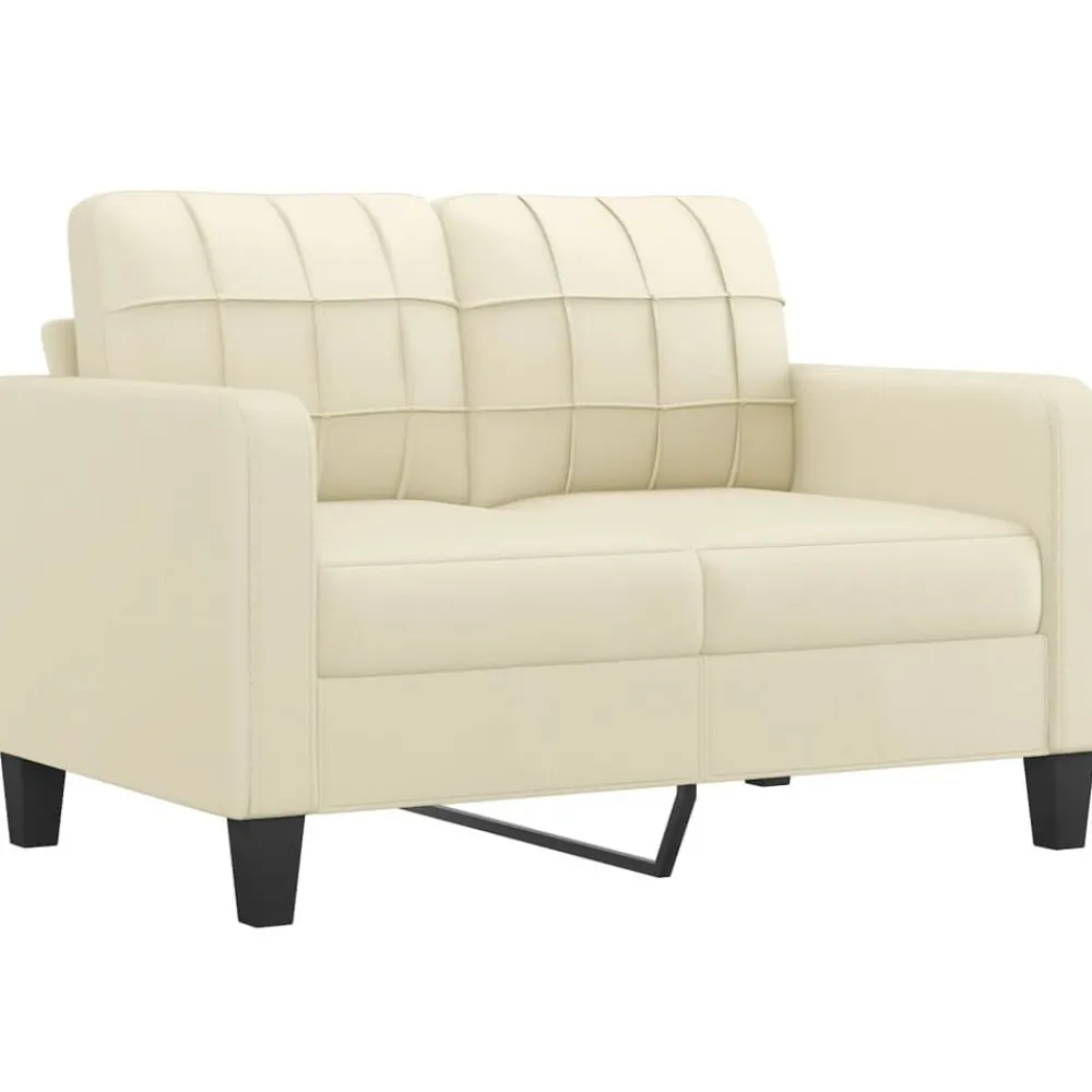 vidaXL Juego de sofás con cojines 3 piezas cuero sintético color Crema Clearance