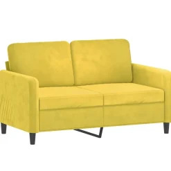 vidaXL Juego de sofás con cojines 2 piezas terciopelo Amarillo Sale